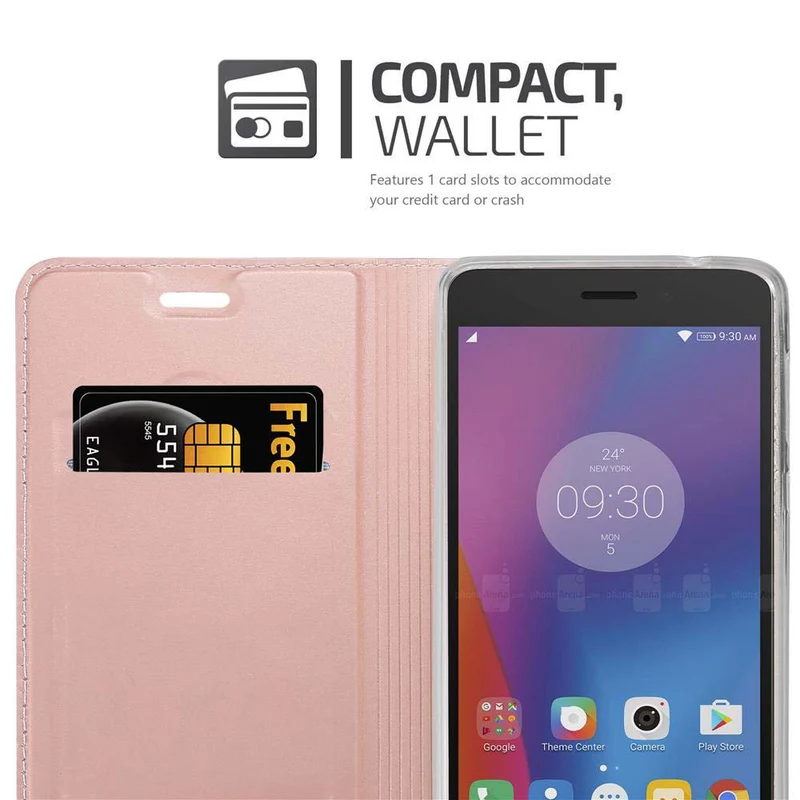 Cadorabo Hülle kompatibel mit Lenovo K6 / K6 POWER Schutzhülle mit Magnetverschluss, Standfunktion und Kartenfach