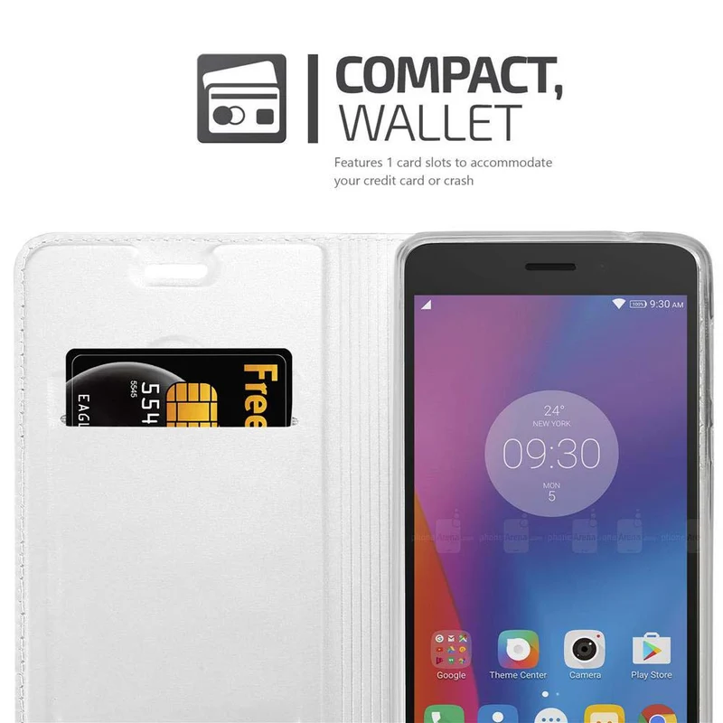 Cadorabo Hülle kompatibel mit Lenovo K6 / K6 POWER Schutzhülle mit Magnetverschluss, Standfunktion und Kartenfach