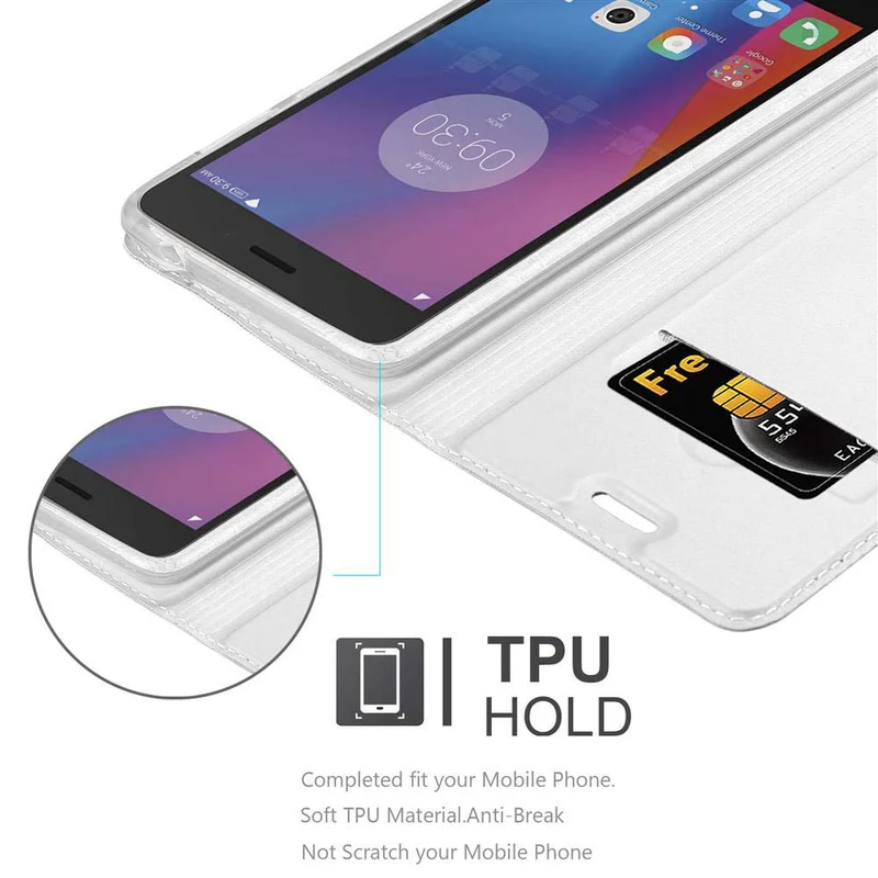 Cadorabo Hülle kompatibel mit Lenovo K6 / K6 POWER Schutzhülle mit Magnetverschluss, Standfunktion und Kartenfach