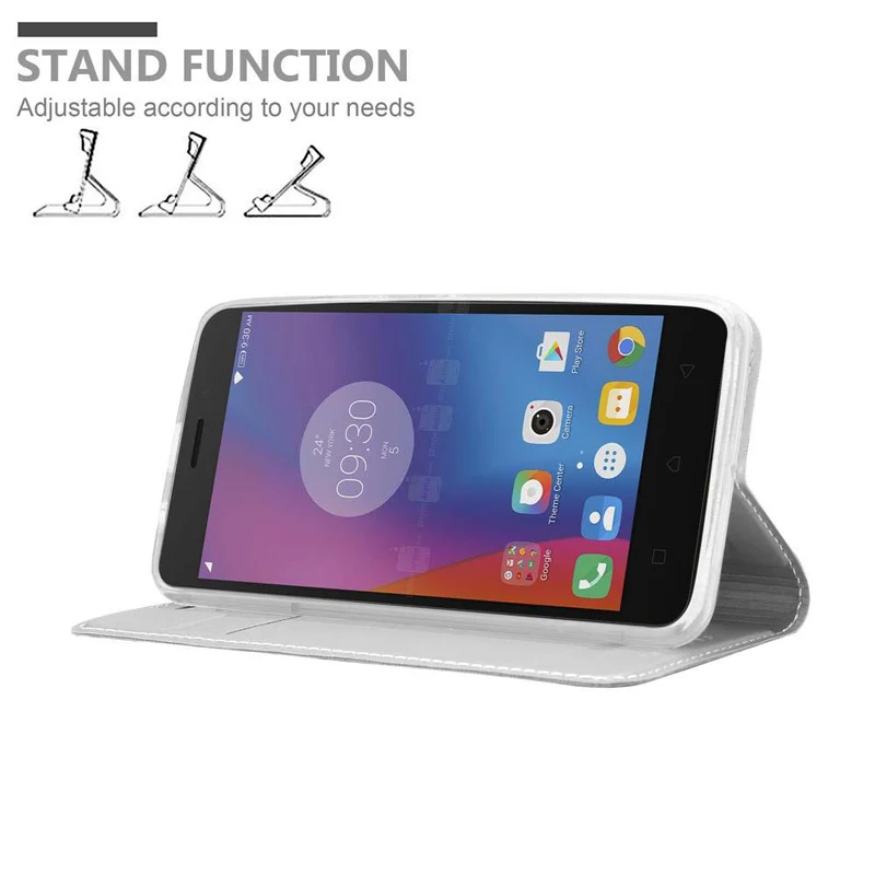 Cadorabo Hülle kompatibel mit Lenovo K6 / K6 POWER Schutzhülle mit Magnetverschluss, Standfunktion und Kartenfach