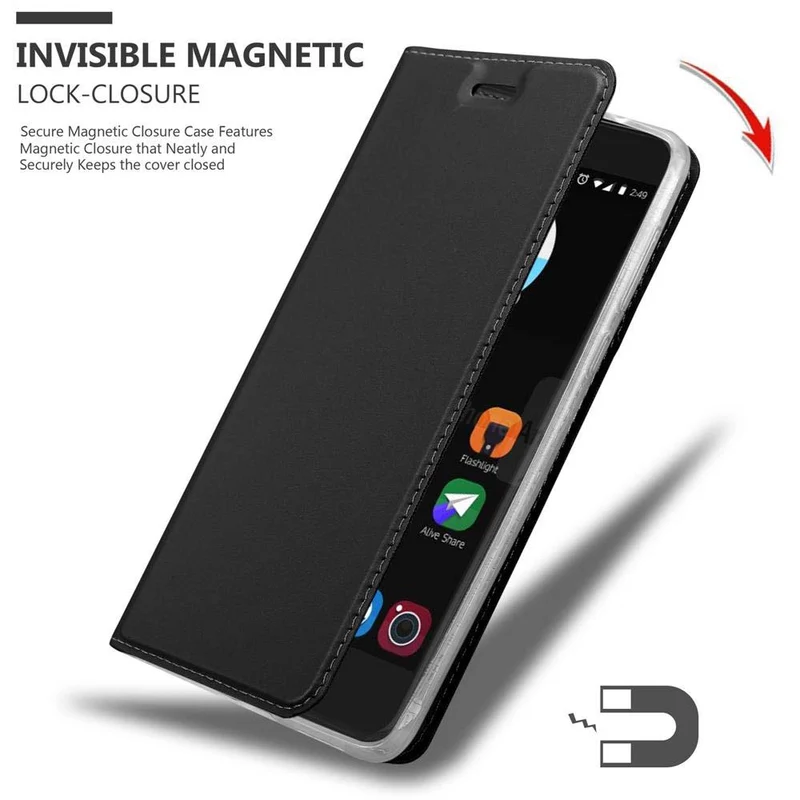 Cadorabo Hülle kompatibel mit ZTE Blade V7 Schutzhülle mit Magnetverschluss, Standfunktion und Kartenfach