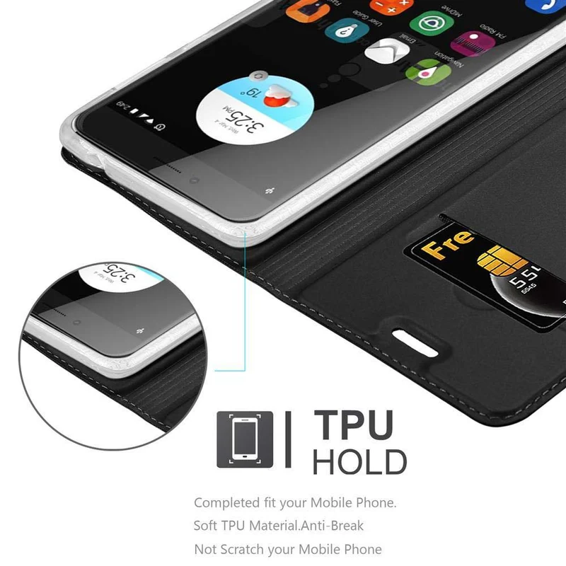 Cadorabo Hülle kompatibel mit ZTE Blade V7 Schutzhülle mit Magnetverschluss, Standfunktion und Kartenfach