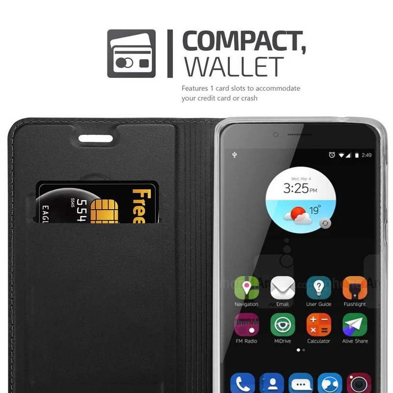 Cadorabo Hülle kompatibel mit ZTE Blade V7 Schutzhülle mit Magnetverschluss, Standfunktion und Kartenfach