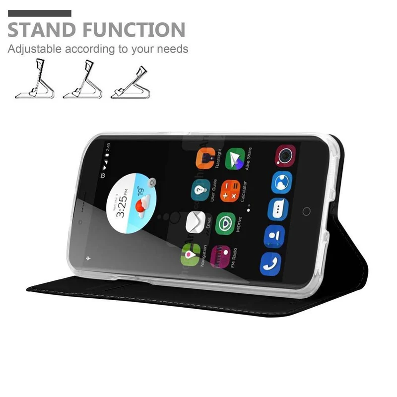 Cadorabo Hülle kompatibel mit ZTE Blade V7 Schutzhülle mit Magnetverschluss, Standfunktion und Kartenfach