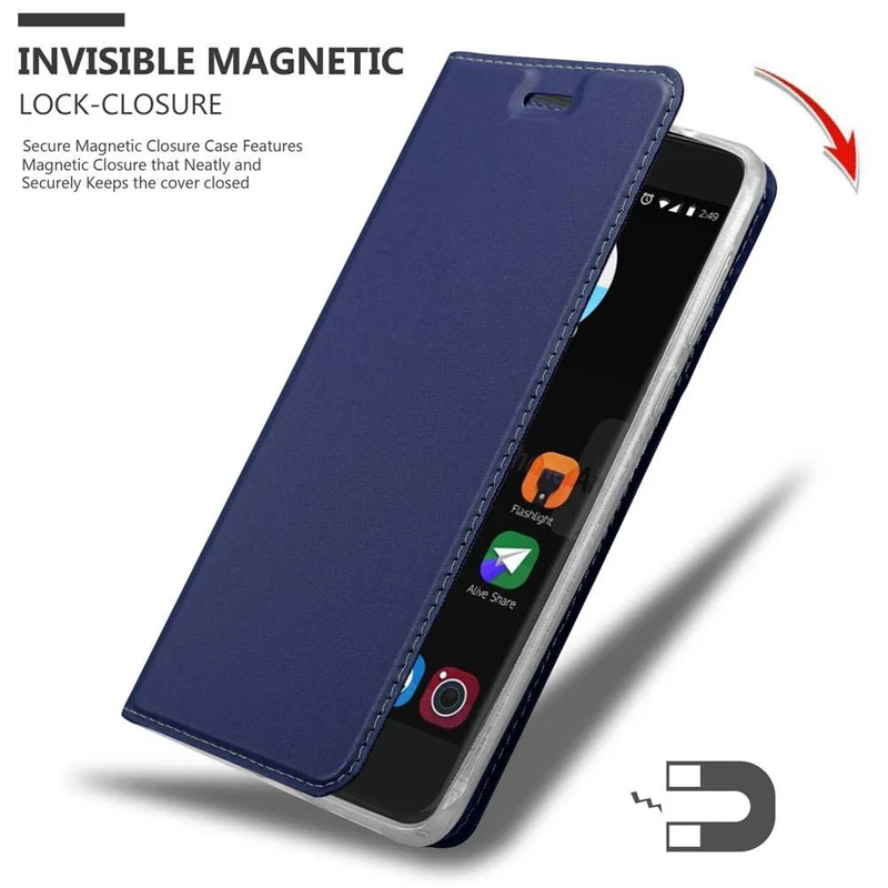 Cadorabo Hülle kompatibel mit ZTE Blade V7 Schutzhülle mit Magnetverschluss, Standfunktion und Kartenfach