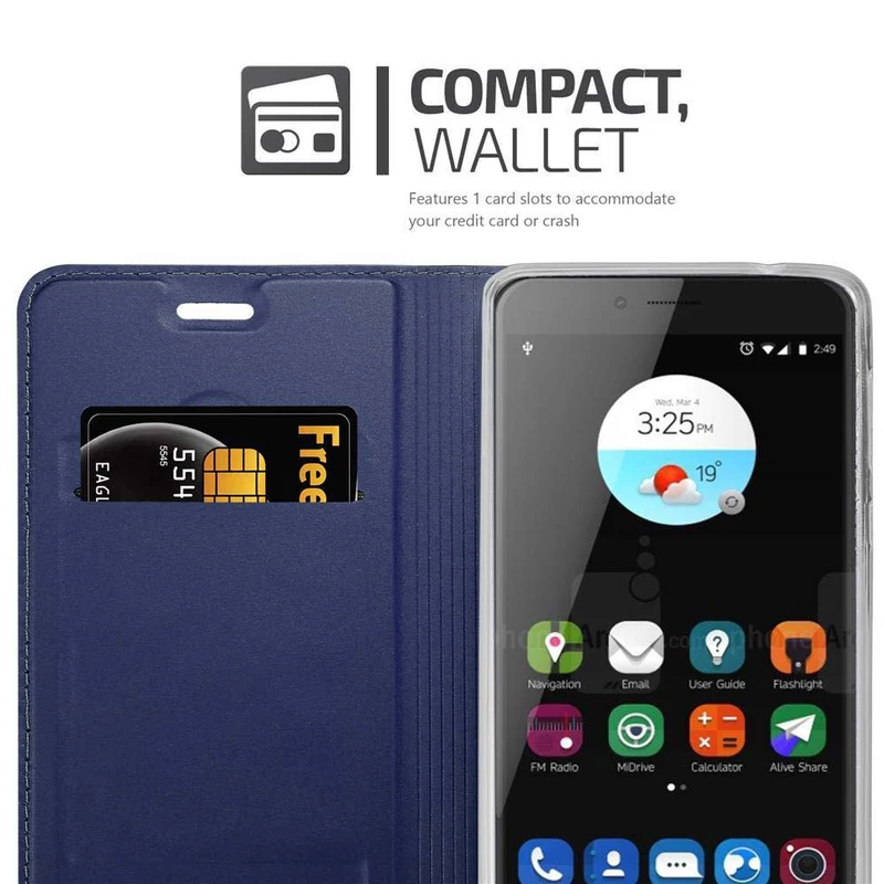 Cadorabo Hülle kompatibel mit ZTE Blade V7 Schutzhülle mit Magnetverschluss, Standfunktion und Kartenfach