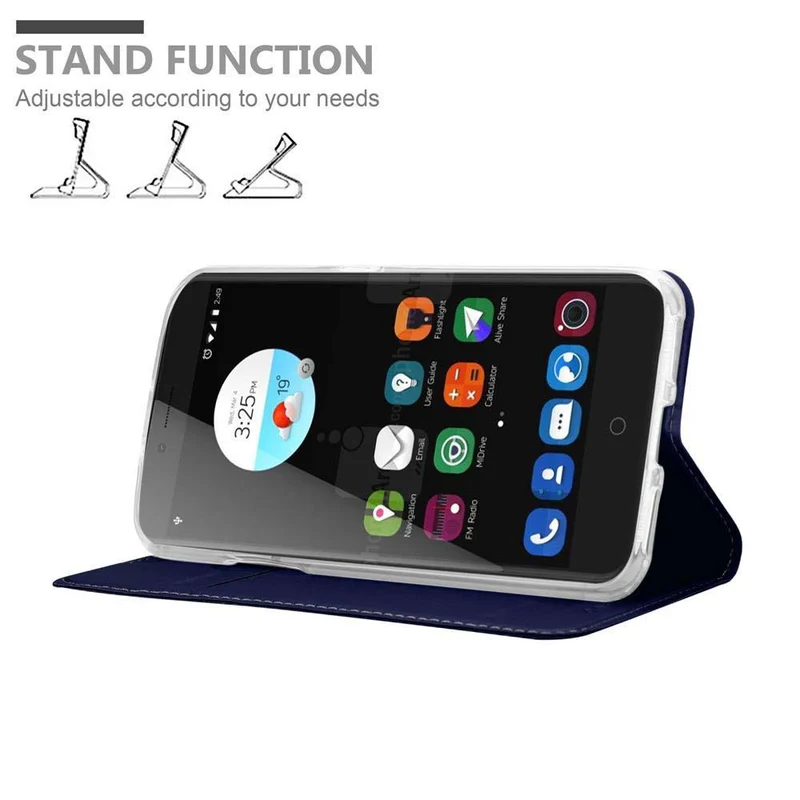 Cadorabo Hülle kompatibel mit ZTE Blade V7 Schutzhülle mit Magnetverschluss, Standfunktion und Kartenfach
