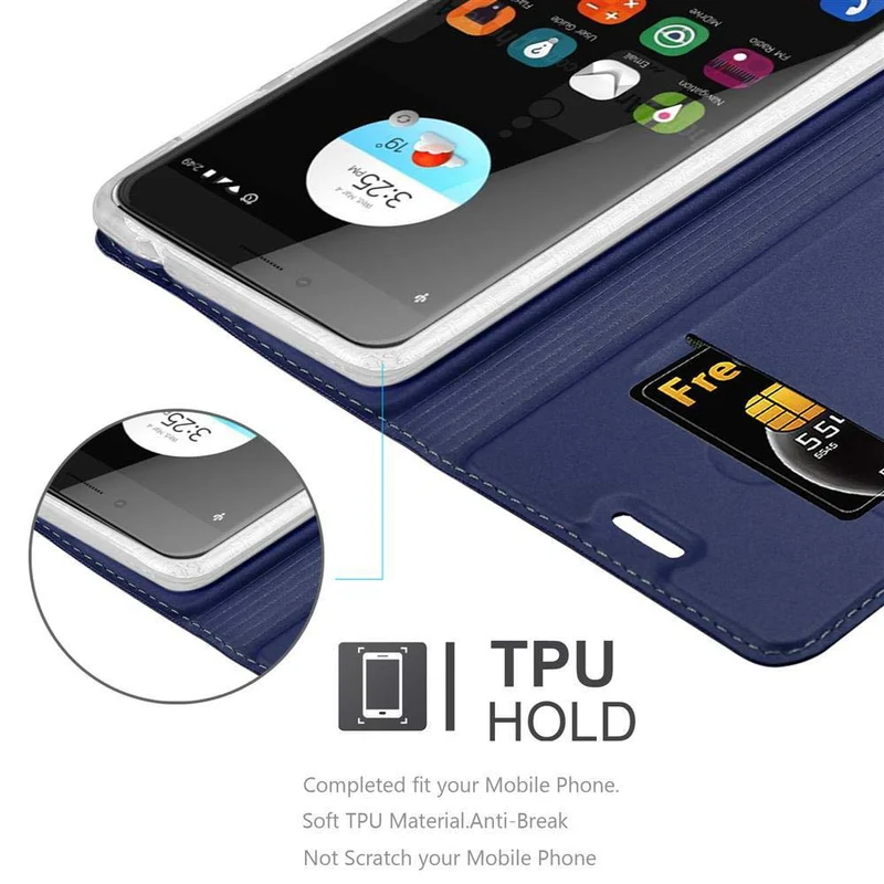 Cadorabo Hülle kompatibel mit ZTE Blade V7 Schutzhülle mit Magnetverschluss, Standfunktion und Kartenfach