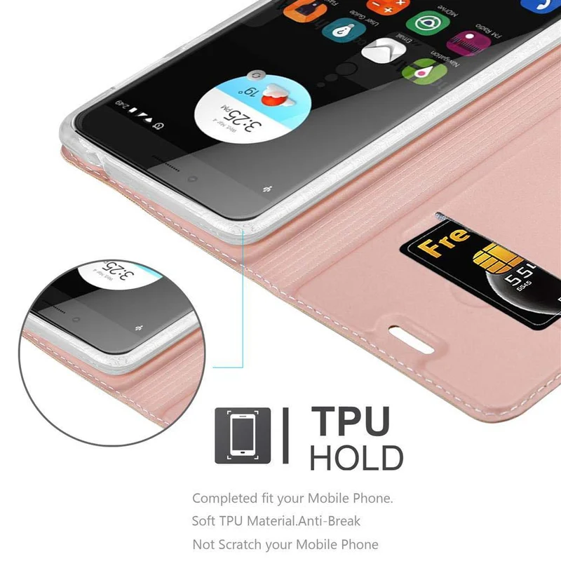 Cadorabo Hülle kompatibel mit ZTE Blade V7 Schutzhülle mit Magnetverschluss, Standfunktion und Kartenfach