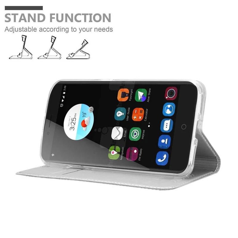 Cadorabo Hülle kompatibel mit ZTE Blade V7 Schutzhülle mit Magnetverschluss, Standfunktion und Kartenfach