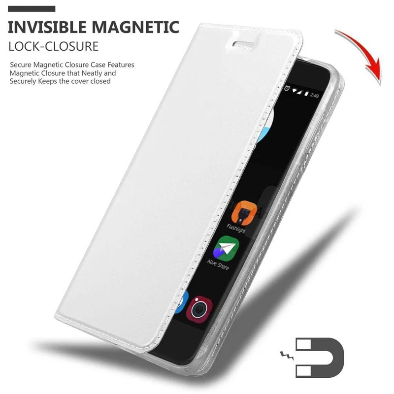 Cadorabo Hülle kompatibel mit ZTE Blade V7 Schutzhülle mit Magnetverschluss, Standfunktion und Kartenfach