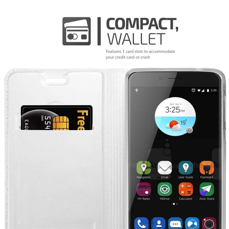 Cadorabo Hülle kompatibel mit ZTE Blade V7 Schutzhülle mit Magnetverschluss, Standfunktion und Kartenfach