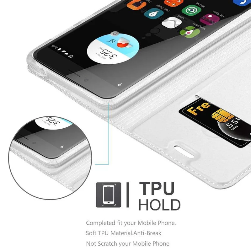 Cadorabo Hülle kompatibel mit ZTE Blade V7 Schutzhülle mit Magnetverschluss, Standfunktion und Kartenfach