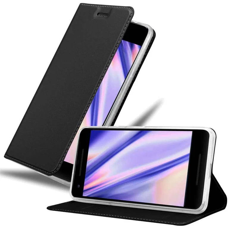 Cadorabo Hülle kompatibel mit Google PIXEL 2 XL Schutzhülle mit Magnetverschluss, Standfunktion und Kartenfach