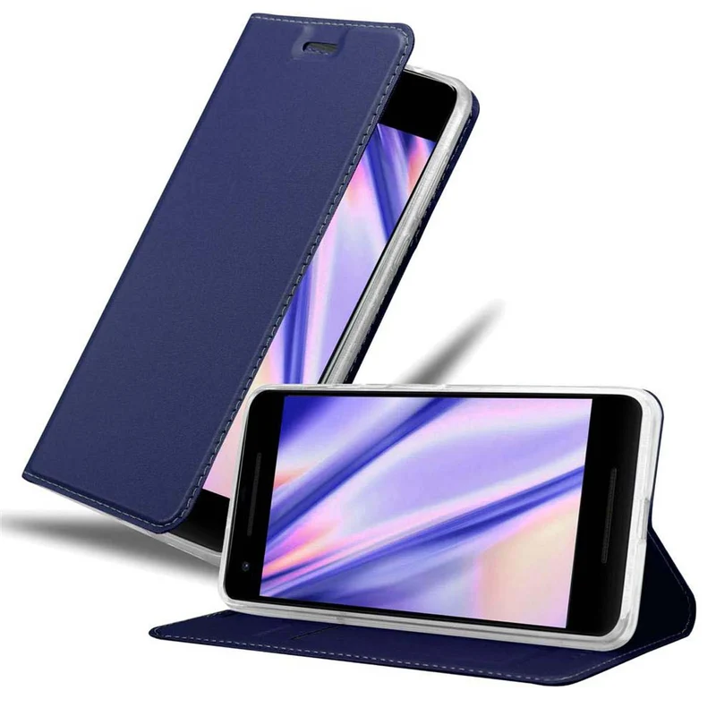 Cadorabo Hülle kompatibel mit Google PIXEL 2 XL Schutzhülle mit Magnetverschluss, Standfunktion und Kartenfach