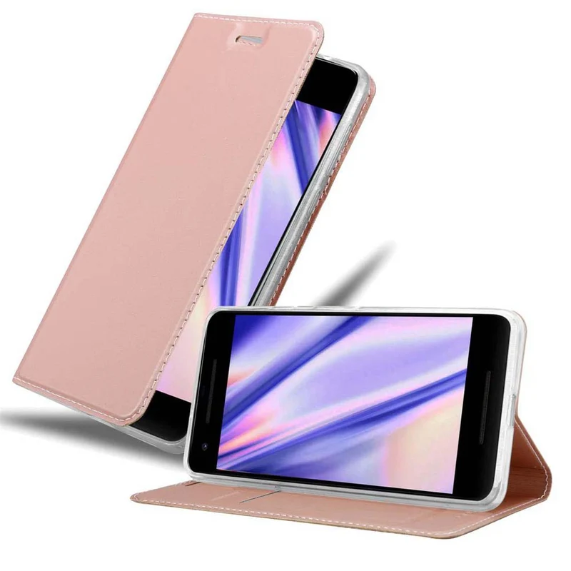 Cadorabo Hülle kompatibel mit Google PIXEL 2 XL Schutzhülle mit Magnetverschluss, Standfunktion und Kartenfach