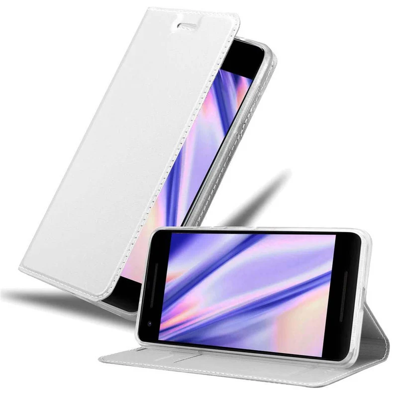 Cadorabo Hülle kompatibel mit Google PIXEL 2 XL Schutzhülle mit Magnetverschluss, Standfunktion und Kartenfach