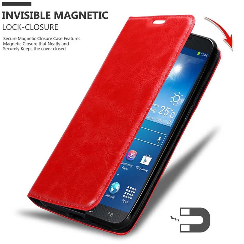 Cadorabo Hülle kompatibel mit Samsung Galaxy MEGA 6.3 Schutzhülle mit Magnetverschluss, Standfunktion und Kartenfach