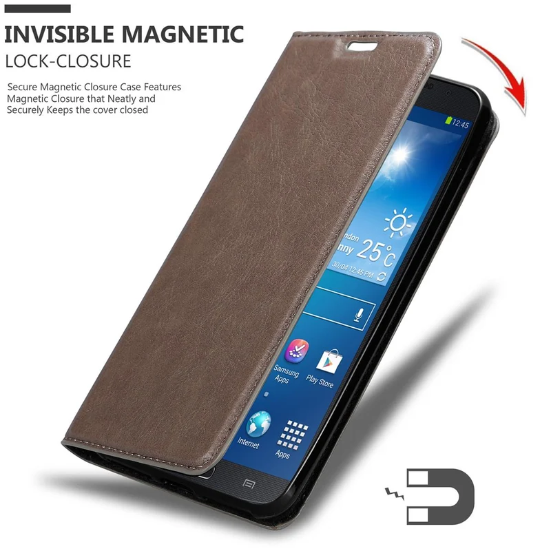 Cadorabo Hülle kompatibel mit Samsung Galaxy MEGA 6.3 Schutzhülle mit Magnetverschluss, Standfunktion und Kartenfach