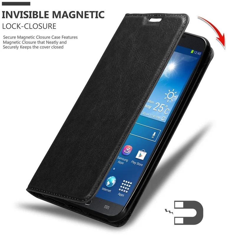 Cadorabo Hülle kompatibel mit Samsung Galaxy MEGA 6.3 Schutzhülle mit Magnetverschluss, Standfunktion und Kartenfach