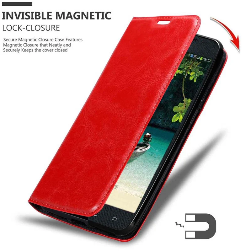 Cadorabo Hülle kompatibel mit Samsung Galaxy MEGA 5.8 Schutzhülle mit Magnetverschluss, Standfunktion und Kartenfach