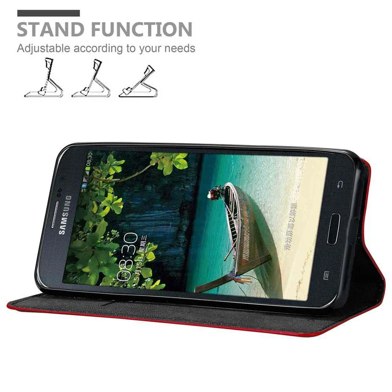 Cadorabo Hülle kompatibel mit Samsung Galaxy MEGA 5.8 Schutzhülle mit Magnetverschluss, Standfunktion und Kartenfach