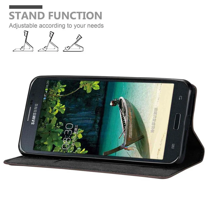 Cadorabo Hülle kompatibel mit Samsung Galaxy MEGA 5.8 Schutzhülle mit Magnetverschluss, Standfunktion und Kartenfach