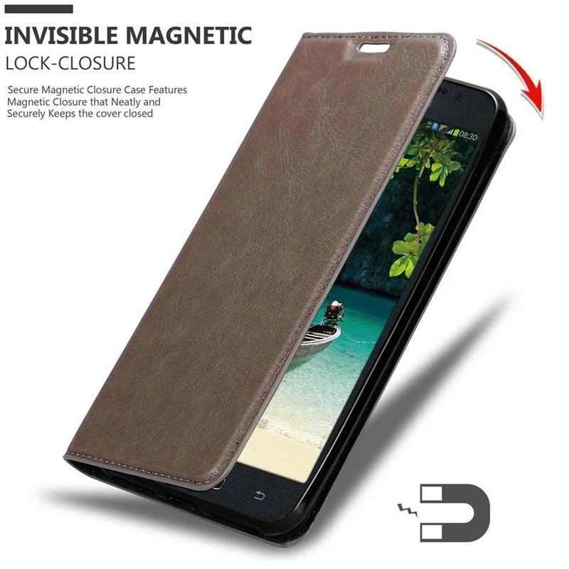 Cadorabo Hülle kompatibel mit Samsung Galaxy MEGA 5.8 Schutzhülle mit Magnetverschluss, Standfunktion und Kartenfach
