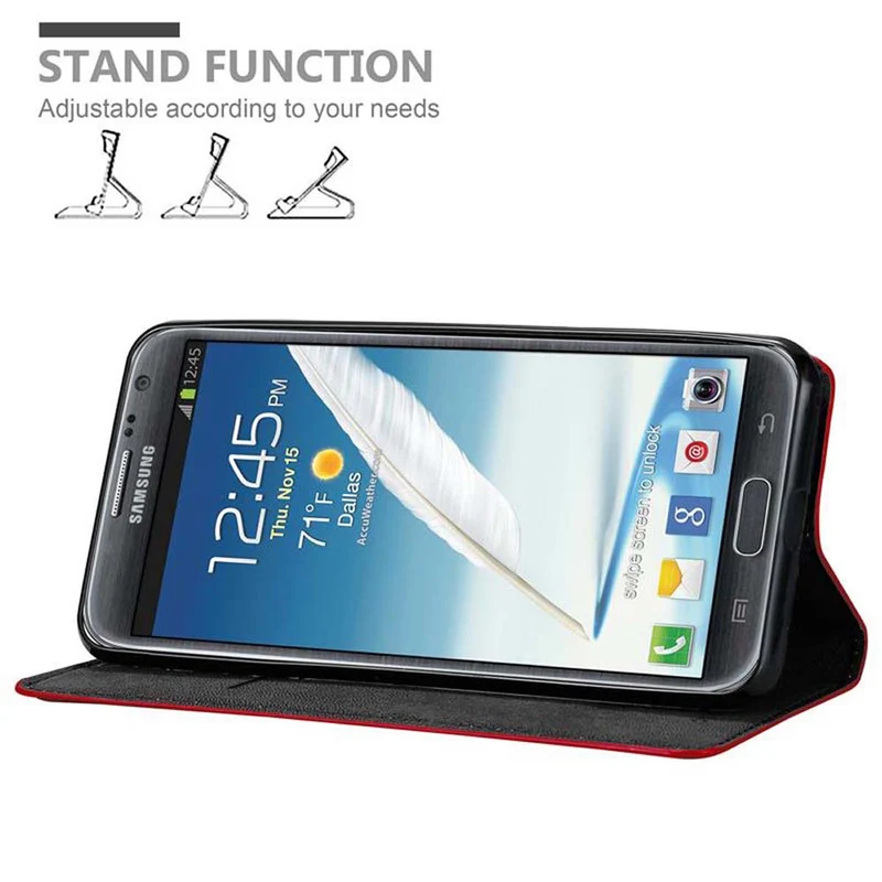 Cadorabo Hülle kompatibel mit Samsung Galaxy NOTE 2 Schutzhülle mit Magnetverschluss, Standfunktion und Kartenfach
