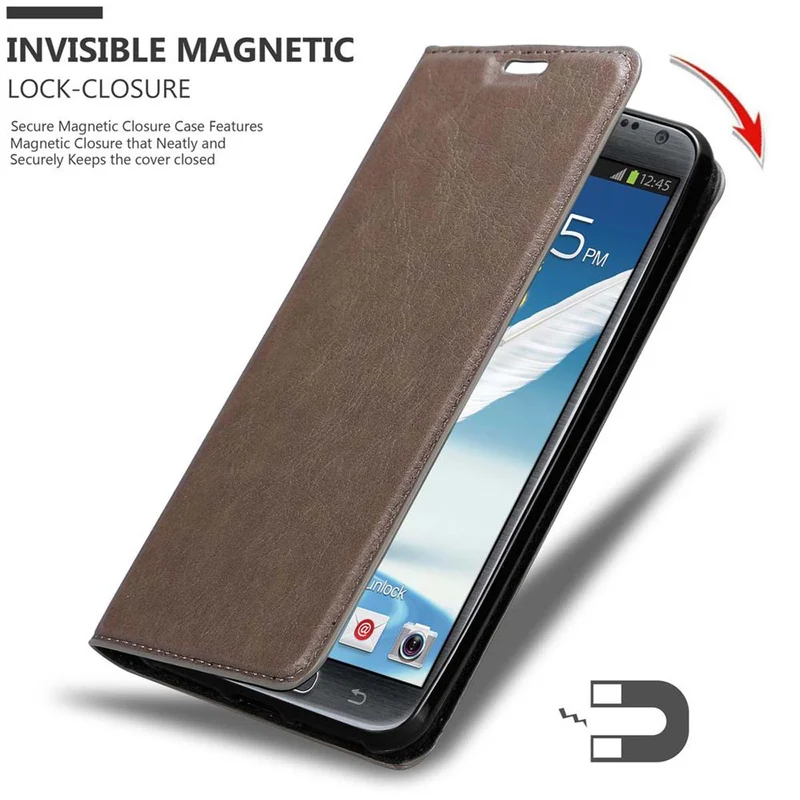 Cadorabo Hülle kompatibel mit Samsung Galaxy NOTE 2 Schutzhülle mit Magnetverschluss, Standfunktion und Kartenfach