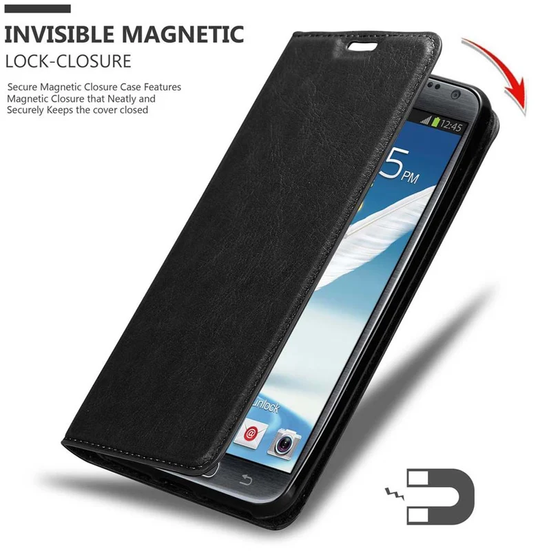 Cadorabo Hülle kompatibel mit Samsung Galaxy NOTE 2 Schutzhülle mit Magnetverschluss, Standfunktion und Kartenfach