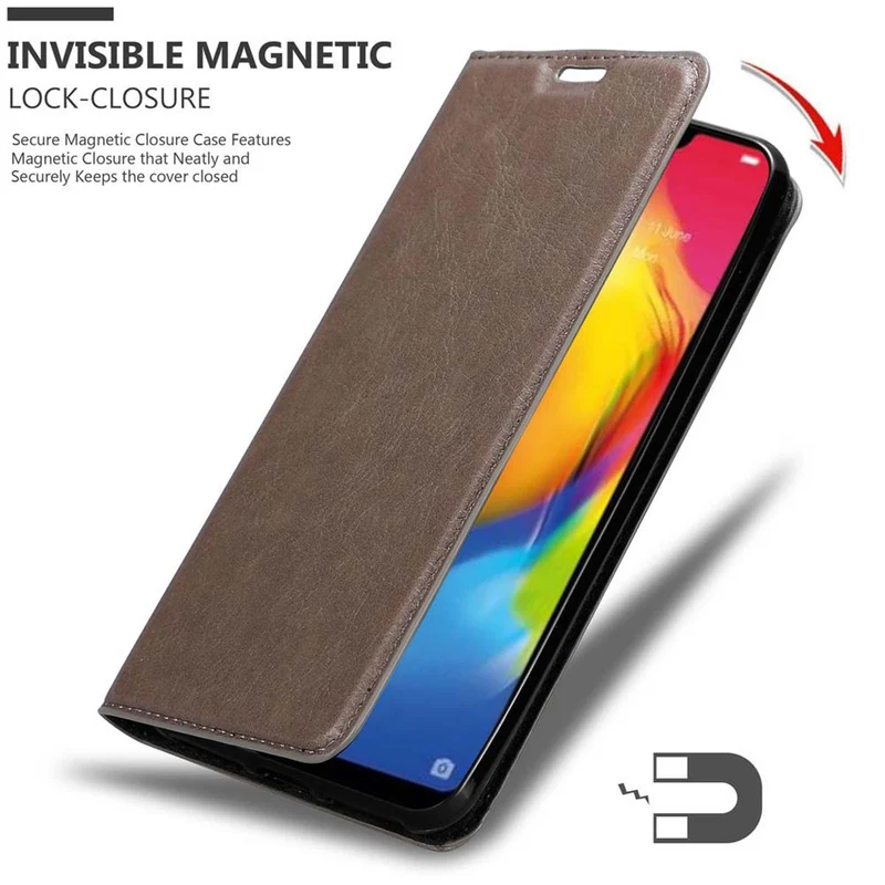 Cadorabo Hülle kompatibel mit Vivo Y83 Schutzhülle mit Magnetverschluss, Standfunktion und Kartenfach