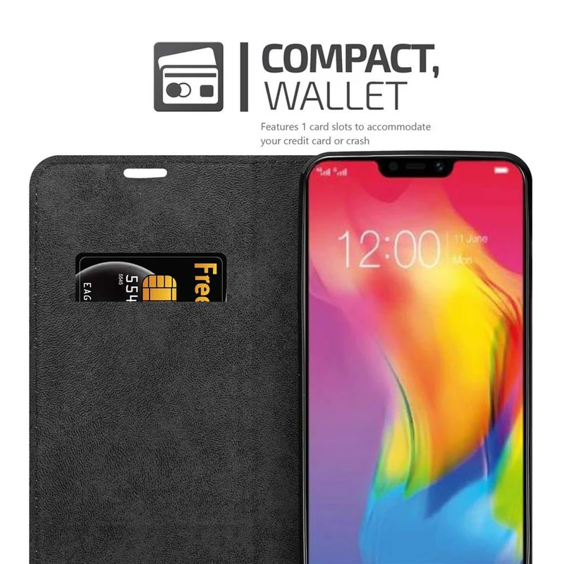 Cadorabo Hülle kompatibel mit Vivo Y83 Schutzhülle mit Magnetverschluss, Standfunktion und Kartenfach