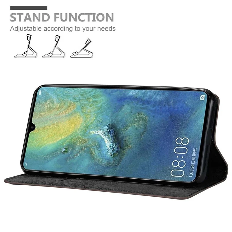 Cadorabo Hülle kompatibel mit Huawei MATE 20 X Schutzhülle mit Magnetverschluss, Standfunktion und Kartenfach