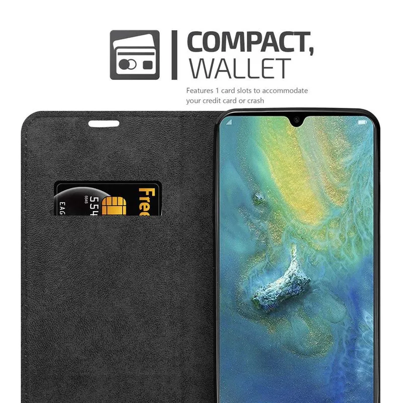 Cadorabo Hülle kompatibel mit Huawei MATE 20 X Schutzhülle mit Magnetverschluss, Standfunktion und Kartenfach