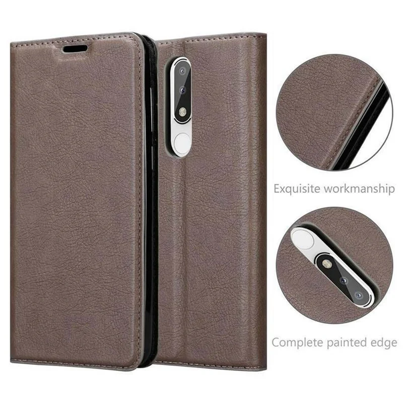 Cadorabo Hülle kompatibel mit Nokia 5.1 PLUS / X5 Schutzhülle mit Magnetverschluss, Standfunktion und Kartenfach