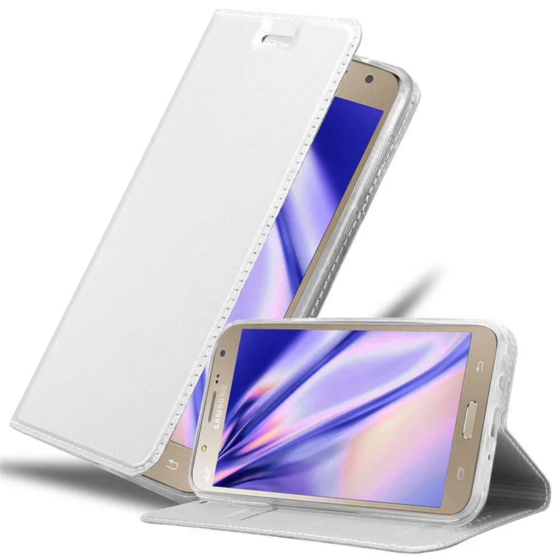 Cadorabo Hülle kompatibel mit Samsung Galaxy J7 2015 Schutzhülle mit Magnetverschluss, Standfunktion und Kartenfach