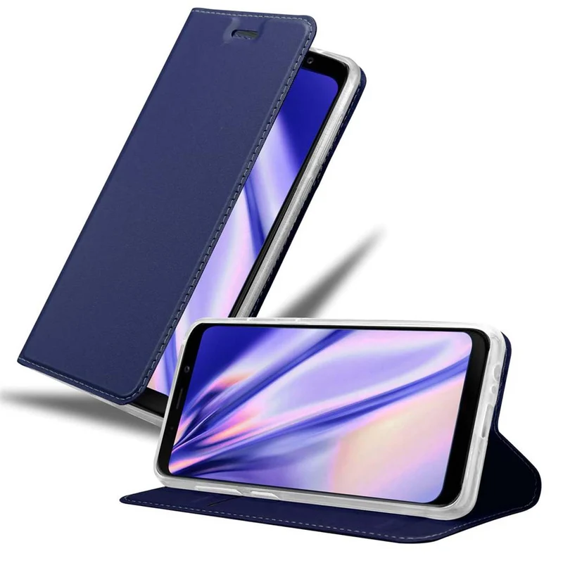 Cadorabo Hülle kompatibel mit Samsung Galaxy J6 2018 Schutzhülle mit Magnetverschluss, Standfunktion und Kartenfach