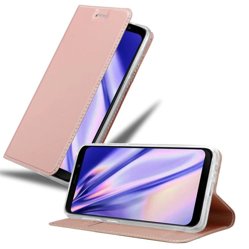 Cadorabo Hülle kompatibel mit Samsung Galaxy J6 2018 Schutzhülle mit Magnetverschluss, Standfunktion und Kartenfach