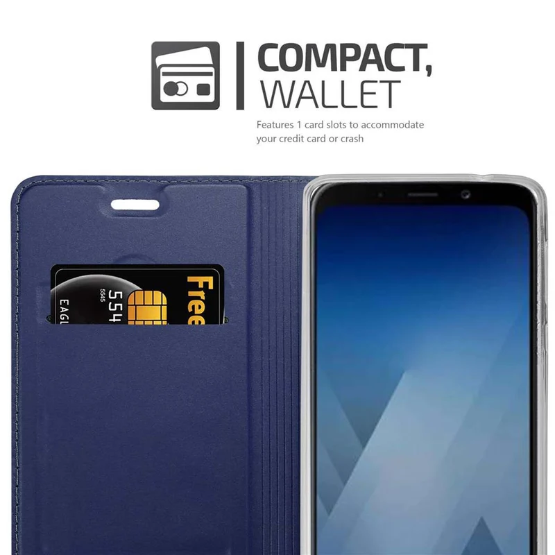 Cadorabo Hülle kompatibel mit Samsung Galaxy J6 2018 Schutzhülle mit Magnetverschluss, Standfunktion und Kartenfach