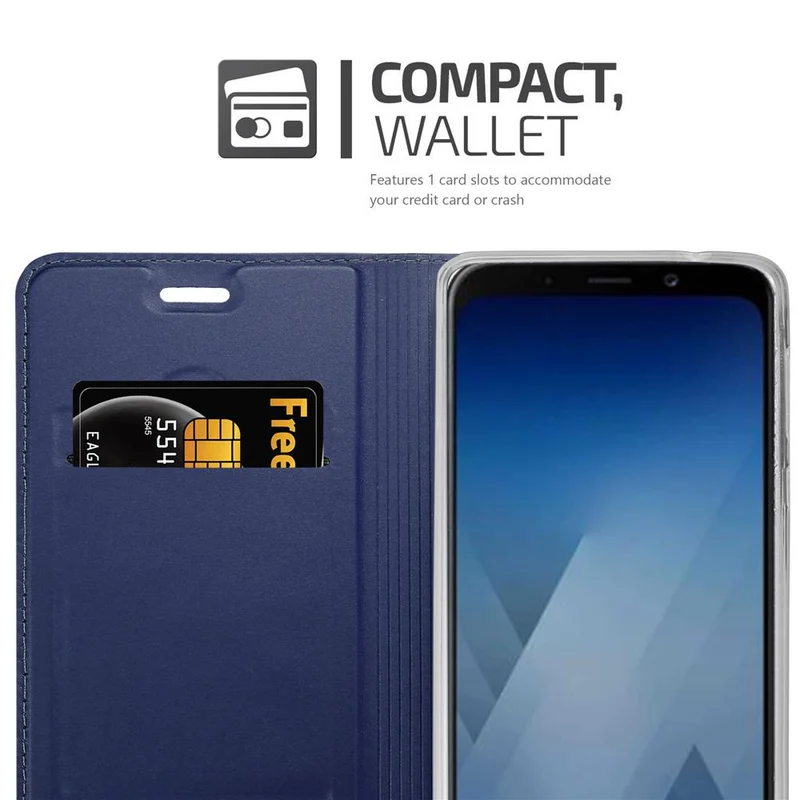 Cadorabo Hülle kompatibel mit Samsung Galaxy J6 2018 Schutzhülle mit Magnetverschluss, Standfunktion und Kartenfach