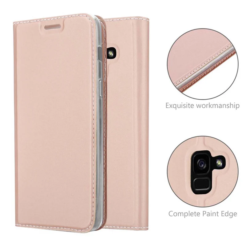 Cadorabo Hülle kompatibel mit Samsung Galaxy J6 2018 Schutzhülle mit Magnetverschluss, Standfunktion und Kartenfach