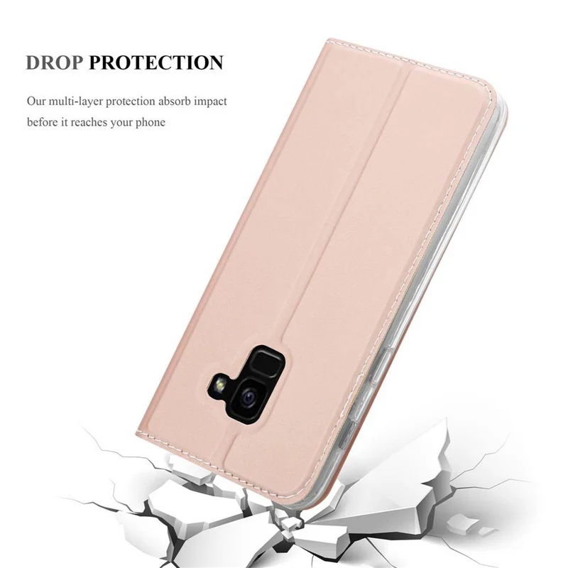 Cadorabo Hülle kompatibel mit Samsung Galaxy J6 2018 Schutzhülle mit Magnetverschluss, Standfunktion und Kartenfach