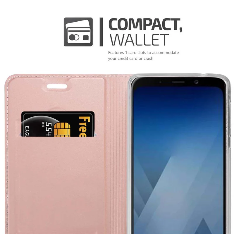 Cadorabo Hülle kompatibel mit Samsung Galaxy J6 2018 Schutzhülle mit Magnetverschluss, Standfunktion und Kartenfach
