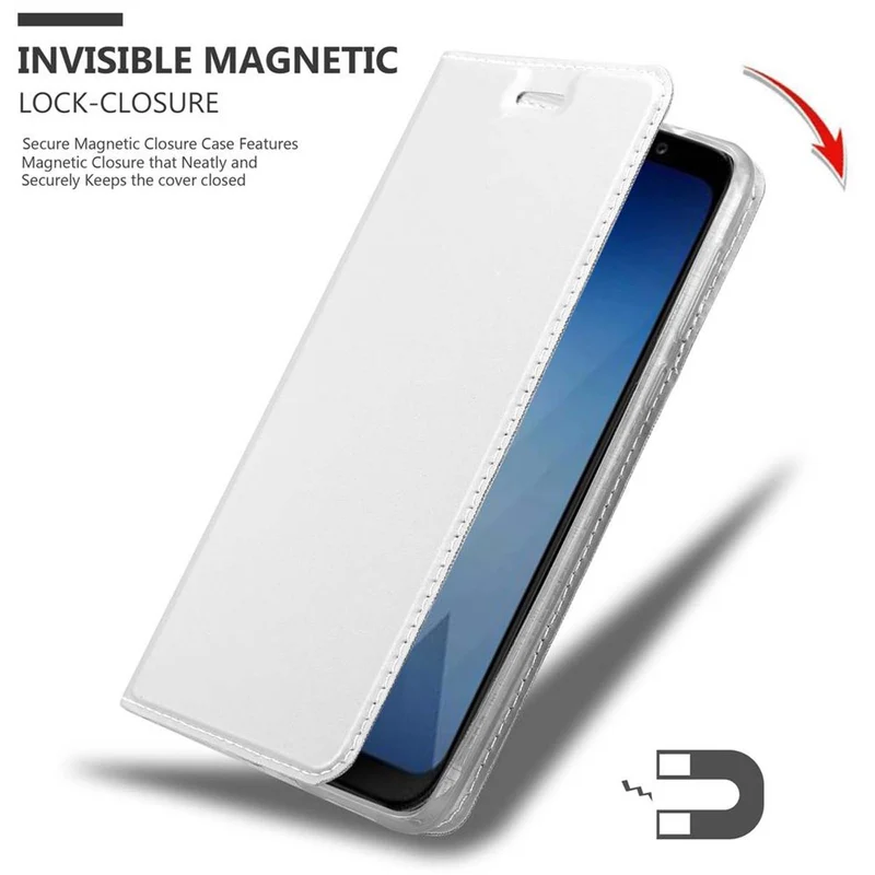 Cadorabo Hülle kompatibel mit Samsung Galaxy J6 2018 Schutzhülle mit Magnetverschluss, Standfunktion und Kartenfach