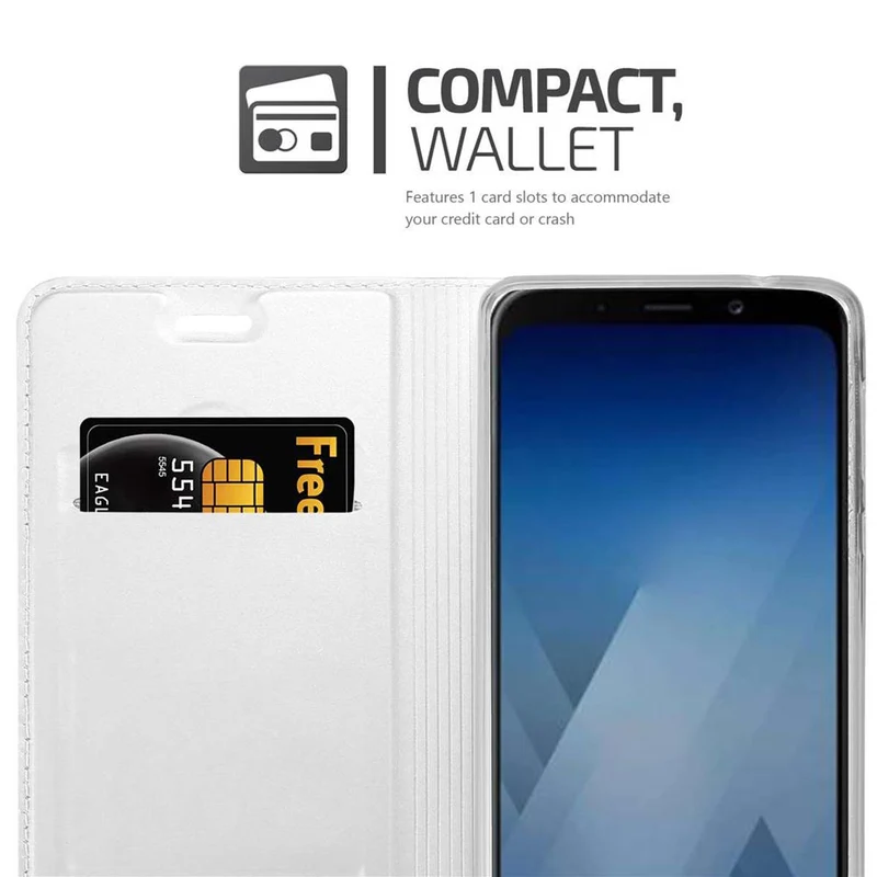 Cadorabo Hülle kompatibel mit Samsung Galaxy J6 2018 Schutzhülle mit Magnetverschluss, Standfunktion und Kartenfach