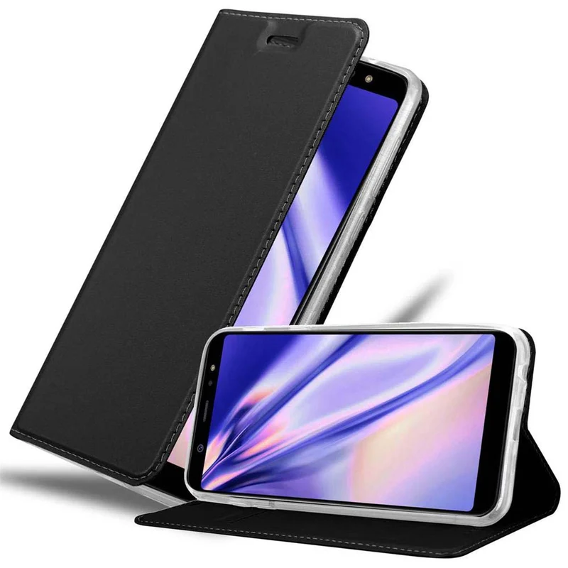 Cadorabo Hülle kompatibel mit Samsung Galaxy A6 PLUS 2018 Schutzhülle mit Magnetverschluss, Standfunktion und Kartenfach