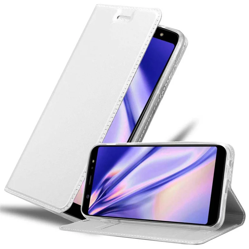 Cadorabo Hülle kompatibel mit Samsung Galaxy A6 PLUS 2018 Schutzhülle mit Magnetverschluss, Standfunktion und Kartenfach
