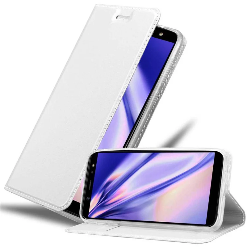 Cadorabo Hülle kompatibel mit Samsung Galaxy A6 2018 Schutzhülle mit Magnetverschluss, Standfunktion und Kartenfach