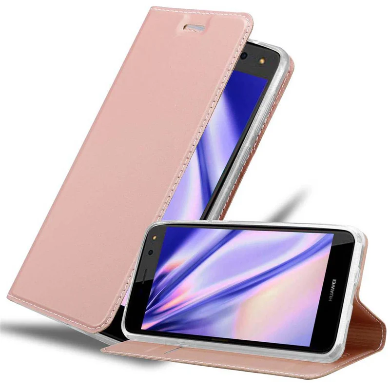 Cadorabo Hülle kompatibel mit Huawei Y5 2017 / Y6 2017 Schutzhülle mit Magnetverschluss, Standfunktion und Kartenfach